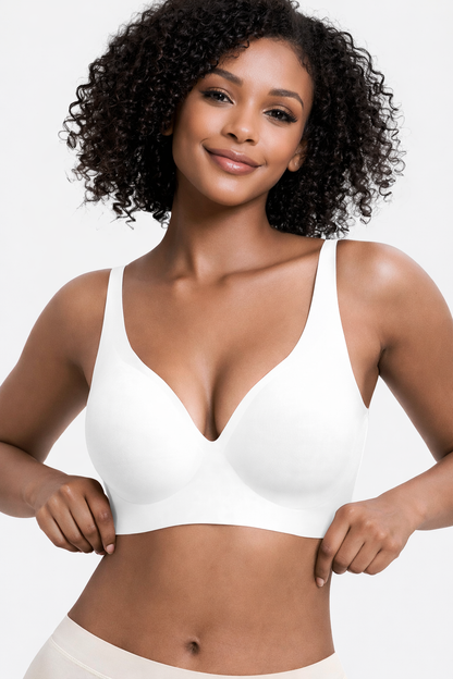 Formiva® Jelly Wireless Womens Comfortable Wireless Bras Push Up Bralettes Seamless Tshirts Bras Deep V Everyday Bras
