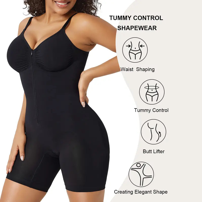 Formiva® Shapewear for Women Tummy Control Bodysuits Zip-Up Comfort Ultra Stretch Fabric Customizable Fit Breathable Mesh Design Comfortable Fit