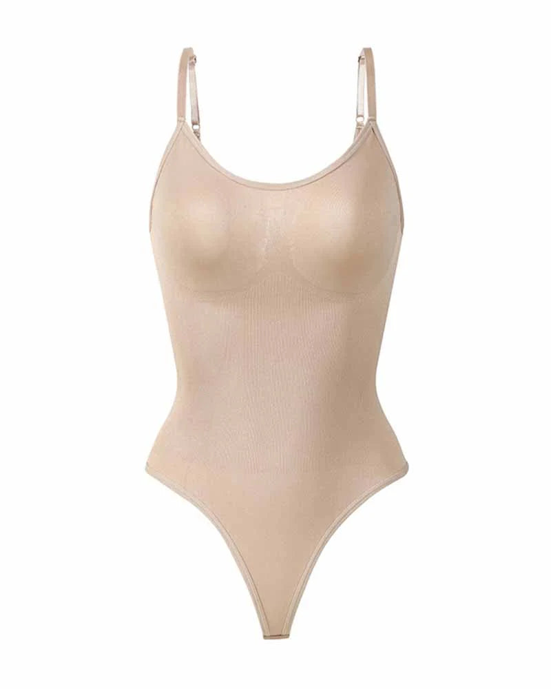 Formiva® Seamless Tummy Control Round Neck Thong Tank Top Body Shaper Bodysuits