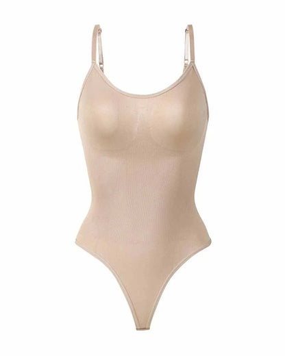 Formiva® Seamless Tummy Control Round Neck Thong Tank Top Body Shaper Bodysuits
